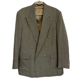 Hunter Haig 2-Piece Houndstooth Suit, Double Breasted Jacket Sz 43R, Pants 35x30